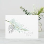 HandGezeichnet Foliage Pine Cone Einfache Beerdigu Dankeskarte (Stehend Vorderseite)