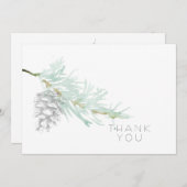 HandGezeichnet Foliage Pine Cone Einfache Beerdigu Dankeskarte (Vorne/Hinten)