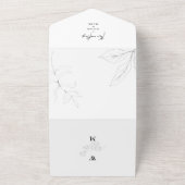 HandGezeichnet Foliage Simple Wedding All In One Einladung (Außenbereich)