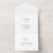 HandGezeichnet Foliage Simple Wedding All In One Einladung (Innen)