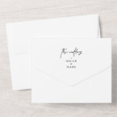 HandGezeichnet Foliage Simple Wedding All In One Einladung (Rückseite)