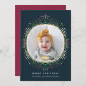 HandGezeichnet Folk Wildblume Kraath Weihnachtsfes Feiertagskarte (Vorne/Hinten)