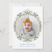 HandGezeichnet Folk Wildblume Kraath Weihnachtsfes Feiertagskarte (Vorderseite)