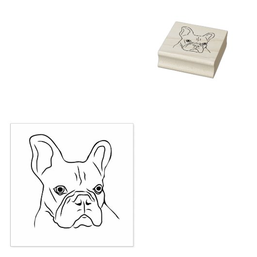 HandGezeichnet Frenchie Face Gummistempel (Stempel)