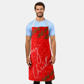 Handgezeichnet Frohe Weihnachten Schürze (Getragen)