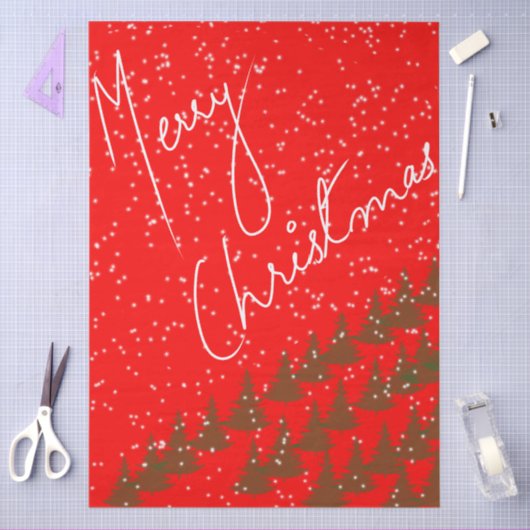 Handgezeichnet Frohe Weihnachten Seidenpapier (Basteln)