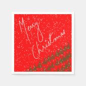 Handgezeichnet Frohe Weihnachten Serviette (Vorderseite)