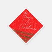 Handgezeichnet Frohe Weihnachten Serviette (Ecke)