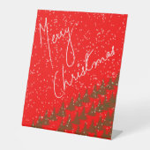 Handgezeichnet Frohe Weihnachten Sockelschild (Vorderseite)