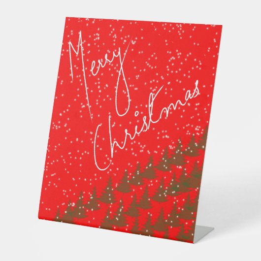 Handgezeichnet Frohe Weihnachten Sockelschild (Vorderseite)