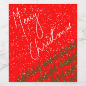 Handgezeichnet Frohe Weihnachten Weinetikett (Einzelnes Label)