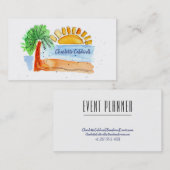Handgezeichnet Fun Beach Business Card Visitenkarte (Vorne/Hinten)