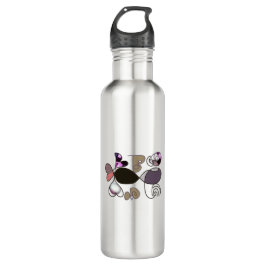 Handgezeichnet gemischte Briefe und Herzen, farbig Edelstahlflasche