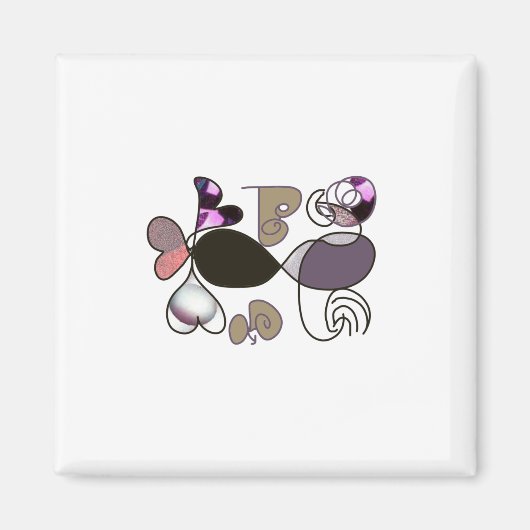 Handgezeichnet gemischte Briefe und Herzen, farbig Magnet (Vorne)