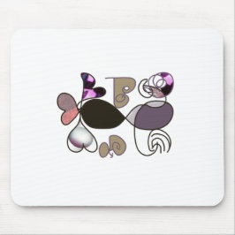 Handgezeichnet gemischte Briefe und Herzen, farbig Mousepad