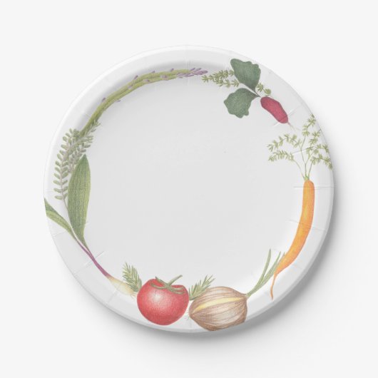 HandGezeichnet Gemüseständer Pappteller (Vorderseite)