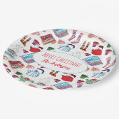 HandGezeichnet gemütliche Weihnachten Personalisie Pappteller (Schrägansicht)