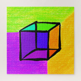 Handgezeichnet geometrische Abbildung 70er Retro d Puzzle