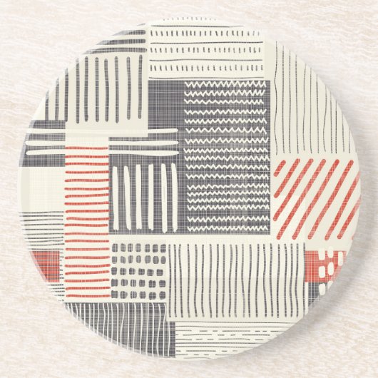 Handgezeichnet geometrische Streifen, nahtlos. Getränkeuntersetzer (Vorne)