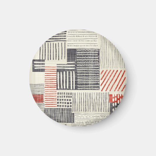Handgezeichnet geometrische Streifen, nahtlos. Magnet (Vorne)
