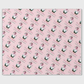 HandGezeichnet Gnome Personalisiert Scandi Pink Geschenkpapier (Flach)