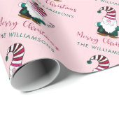 HandGezeichnet Gnome Personalisiert Scandi Pink Geschenkpapier (Rolleneckpunkt)