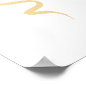 Handgezeichnet Gold-Blume Hochzeitszeichen Poster (Ecke)