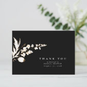 Handgezeichnet Gold Wildblumen Elegant Danke (Stehend Vorderseite)