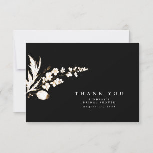Handgezeichnet Gold Wildblumen Elegant Danke