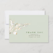 Handgezeichnet Gold Wildblumen Elegant Danke (Vorderseite)