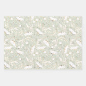 Handgezeichnet Gold Wildblumen Sketch Muster Elega Geschenkpapier Set (Vorderseite 2)