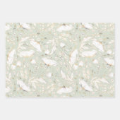 Handgezeichnet Gold Wildblumen Sketch Muster Elega Geschenkpapier Set (Vorderseite)