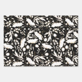 Handgezeichnet Gold Wildblumen Sketch Muster Elega Geschenkpapier Set (Vorderseite 3)