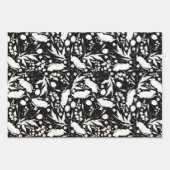 Handgezeichnet Gold Wildblumen Sketch Muster Elega Geschenkpapier Set (Vorderseite 2)