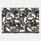 Handgezeichnet Gold Wildblumen Sketch Muster Elega Geschenkpapier Set (Vorderseite)