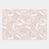 Handgezeichnet Gold Wildblumen Sketch Muster Elega Geschenkpapier Set (Vorderseite 3)