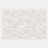 Handgezeichnet Gold Wildblumen Sketch Muster Elega Geschenkpapier Set (Vorderseite 2)