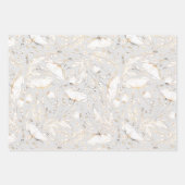 Handgezeichnet Gold Wildblumen Sketch Muster Elega Geschenkpapier Set (Vorderseite)