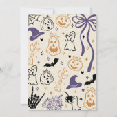 Handgezeichnet Halloween Little Boo Baby Shower Einladung (Rückseite)