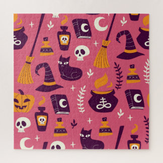 Handgezeichnet Halloween, sprichwörtlich nahtlos. Puzzle