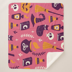 Handgezeichnet Halloween, sprichwörtlich nahtlos. Sherpadecke