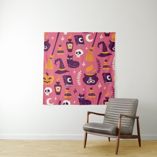 Handgezeichnet Halloween, sprichwörtlich nahtlos. Wandteppich (Beispiel)