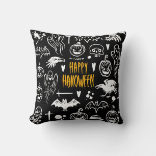Handgezeichnet Halloween-Symbole, Vintage Sammlung Kissen