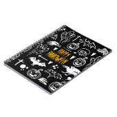 Handgezeichnet Halloween-Symbole, Vintage Sammlung Notizblock (Linke Seite)