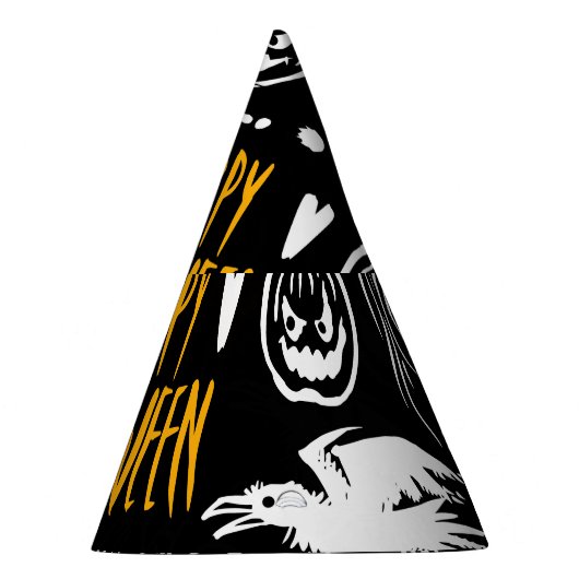 Handgezeichnet Halloween-Symbole, Vintage Sammlung Partyhütchen (Rechts)