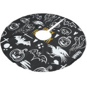 Handgezeichnet Halloween-Symbole, Vintage Sammlung Polyester Weihnachtsbaumdecke (Schrägansicht)