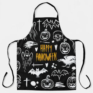 Handgezeichnet Halloween-Symbole, Vintage Sammlung Schürze