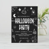 HandGezeichnet Halloween-Vibes-Party Einladung (Stehend Vorderseite)