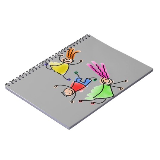 HandGezeichnet Happy Strichmännchens Sketch Notizblock (Linke Seite)