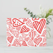 "HandGezeichnet Herzdesign | Whimsisch und romanti Feiertagskarte (Stehend Vorderseite)